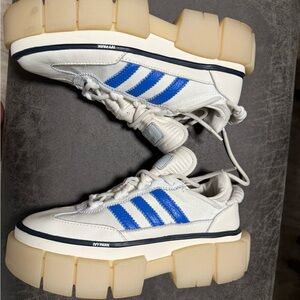 Ivy Park x Adidas White and Blue Sneakers